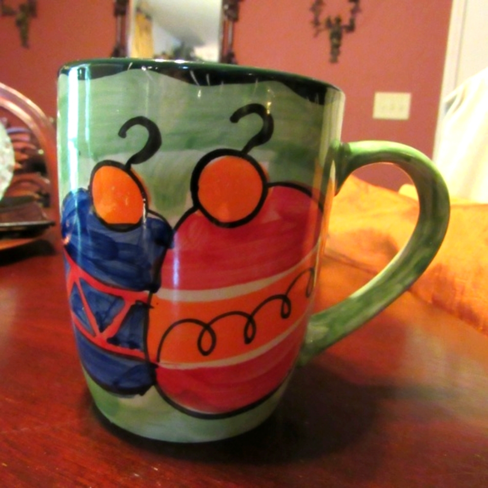 🎄 Vintage Large Collectible Novelty Ceramic Coffee Cup w Christmas Motif